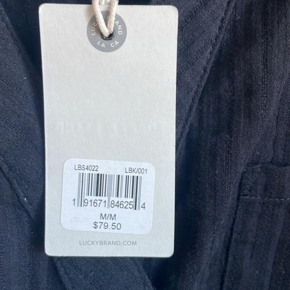 NWT- Lucky Brand Wrap Front Top- Black- M - Picture 4 of 7